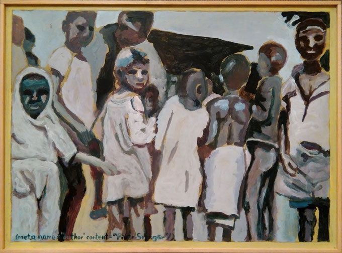 Dzieci etiopskie, akryl na dykcie 30x40cm, 14.03.2010, Wrocław