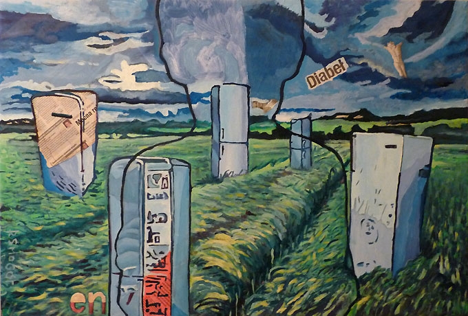 obecnośc, olej na płótnie 60x90 - Piotr Smogór