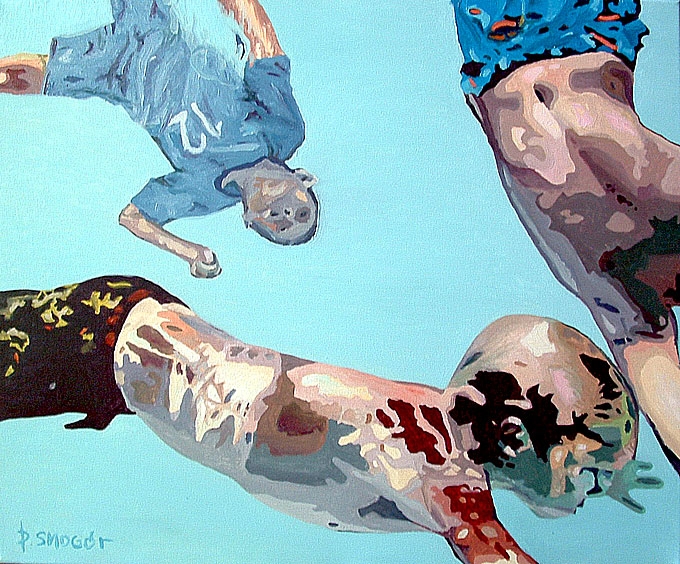 divers, oli on canvas PIotr Smogór