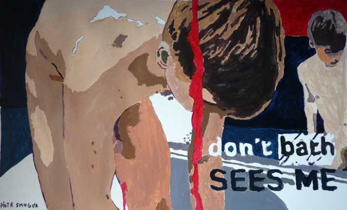 don't bath, akryl na papierze, 24x39, 27.12.2012 Wrocław