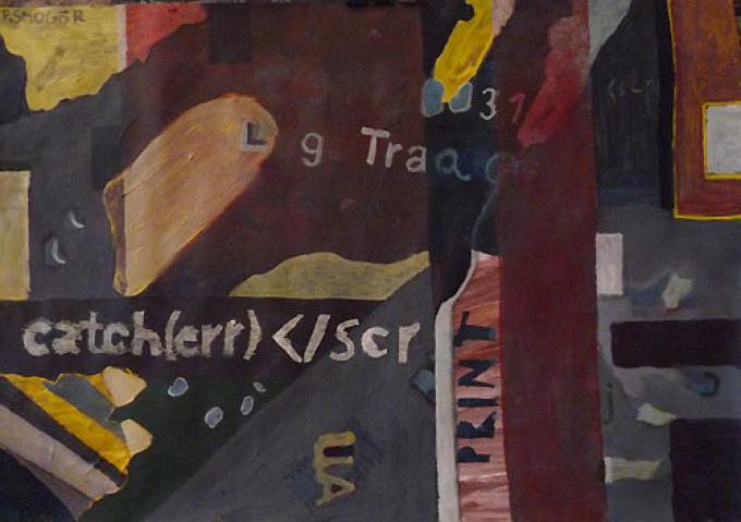 L-g Traq, akryl na papierze, 30x42, sierpień 2010, Wrocław