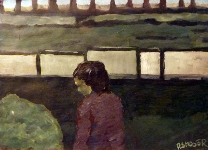 Nocny pociąg, 42x30, 14.12.2009, akryl, Wrocław