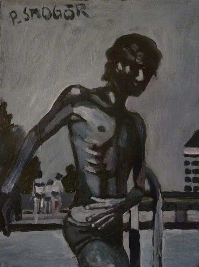 Ho no, akryl na kartonie, 30x41, 05.06.2010, Wrocław