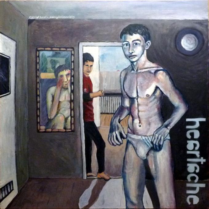 Strapienie,akryl na  płótnie 100x100cm, 2008-2010 (Przemalunek tła) Kłodzko