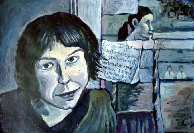 Uczennica, akryl na papierze, 48x34, 12 wrzesień 2010, Wrocław