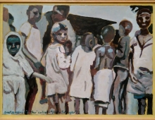 Dzieci etiopskie, akryl na dykcie 30x40cm, 14.03.2010, Wrocław