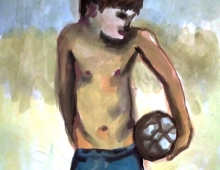 Chłopak z piłką, gwasz, 2008