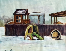 podwórko zimą - Piotr Smogór